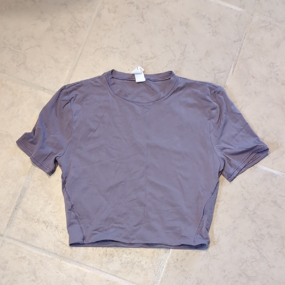 Lululemon Wundermost Ultra- soft Nulu Crew Neck Cropped Top